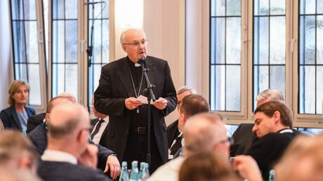 Bischof Rudolf Voderholzer bei Synodalversammlung / © Harald Oppitz (KNA)