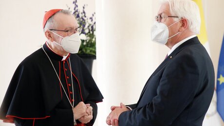 Steinmeier empfängt Kardinalstaatssekretär Pietro Parolin / © Wolfgang Kumm (dpa)