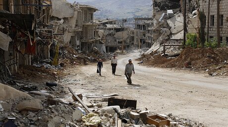Zerstörte Stadt Al Zabadani in Syrien / © Hassan Ammar (dpa)