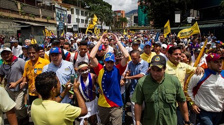 Massenproteste gegen Venezuelas Präsident Maduro / © Miguel Gutierrez (dpa)
