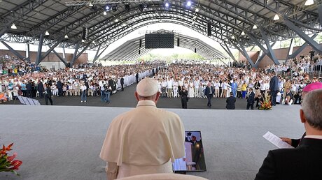 Papst Franziskus im Park Las Malocas in Villavicencio am 08.09.2017 / © Osservatore Romano (KNA)
