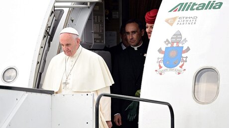 Papst Franziskus ist in Polen gelandet / © Radek Pietruszka (dpa)