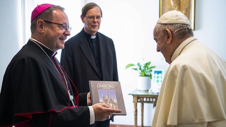 Bischof Georg Bätzing besucht Papst Franziskus / © Romano Siciliani/ Vatican Media (KNA)