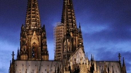 Kölner Dom bei Nacht / © dpa (dpa)