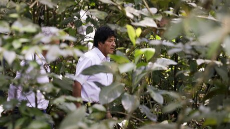 Evo Morales hofft auf vierte Amtszeit / © Fernando Vergara (dpa)