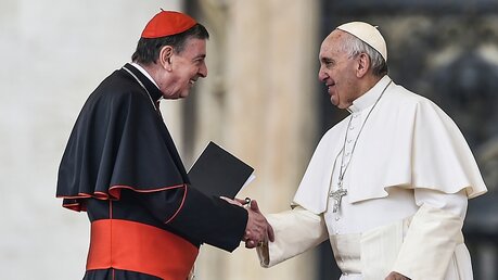 Kurienkardinal Kurt Koch (l.) und Papst Franziskus / © Cristian Gennari (KNA)