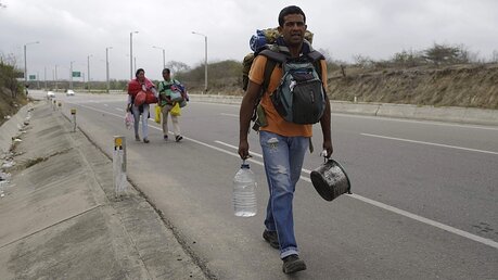 Flüchtlinge aus Venezuela in Peru / © Martin Mejia (dpa)
