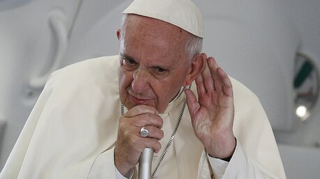 Papst Franziskus auf dem Rückflug vom WJT / © Paul Haring (KNA)