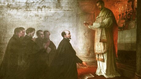 Ignatius von Loyola bei Gelübdefeier im Montmartre 1534 (KNA)