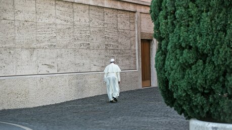 Papst Franziskus zu Fuß unterwegs / © Stefano Dal Pozzolo/Romano Siciliani (KNA)