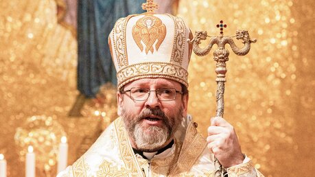 Swjatoslaw Schewtschuk (m.), Erzbischof von Kiew und Großerzbischof von Kiew-Halytsch der Ukrainischen Griechisch-Katholischen Kirche / © Robert Kiderle (KNA)