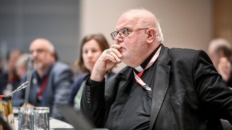 Kardinal Reinhard Marx während der zweiten Synodalversammlung / © Julia Steinbrecht (KNA)