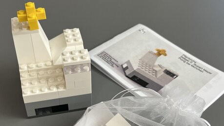Preisgekrönte Pfarrkirche Seliger Pater Rupert Mayer in Poing wird Lego-Bausatz.
 / © Philipp Werner (privat)