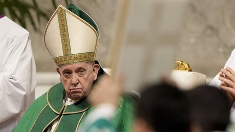 Papst Franziskus während der Messe zum Tag des Wortes Gottes im Petersdom / © Andrew Medichini (dpa)