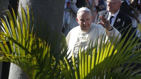Papst Franziskus auf Mauritius / © Paul Haring (KNA)