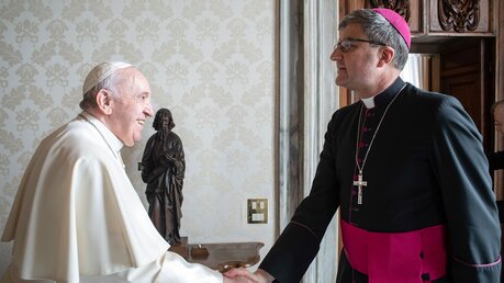 Papst Franziskus empfängt Eric de Moulins-Beaufort / © Vatican Media/Romano Siciliani (KNA)