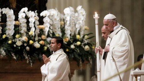 Papst Franziskus feiert Osternacht im Petersdom / © Gregorio Borgia (dpa)