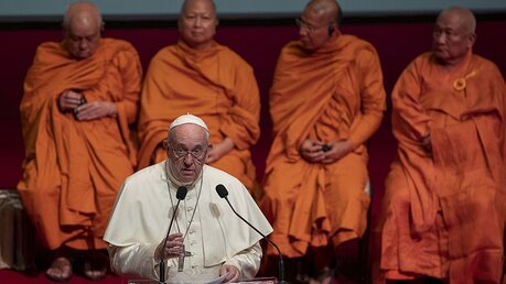 Papst Franziskus trifft sich mit Vertretern unterschiedlicher Religionen (dpa)