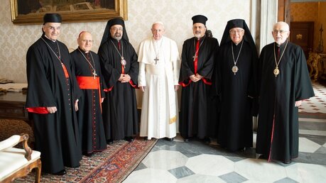 Papst Franziskus und Ostkirchen-Patriarchen / © Vatican Media/Romano Siciliani (KNA)