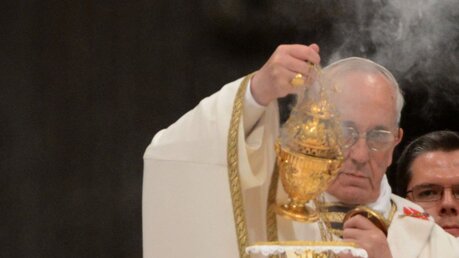 Papst Franziskus in der Osternacht (KNA)