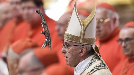 Papst Franziskus zwischen Kardinälen / © Cristian Gennari (KNA)