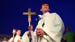 Altar auf dem Augustusplatz  / © Hendrik Schmidt (dpa)