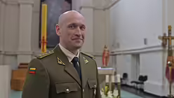 Mindaugas Sabonis, Militärkaplan in Vilnius und Postulator der Seligsprechung. / © Markus Nowak (KNA)