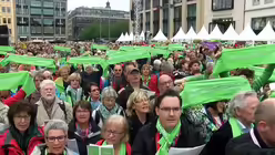 Besucher des 100. Katholikentags in Leipzig / © domradio (DR)