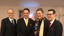 Prinz Marc I., Bauer Markus und Jungfrau Catharina und der Kardinal / © Hirschbeck (Erzbistum Köln)