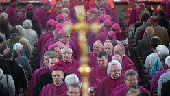 Mitglieder der Bischofskonferenz beim Einzug in den Dom in Fulda / © Arne Dedert (dpa)