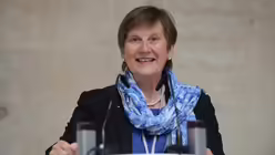 Claudia L&uuml;cking-Michel spricht zur Er&ouml;ffnung des Kongresses &uuml;ber "Christsein.Heute" / &copy; Beatrice Tomasetti (DR)