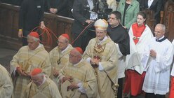 Dem Erzbischof immer dicht auf den Fersen ist Domzeremoniar Hopmann bei dessen Einführung im September 2014. / © Beatrice Tomasetti (DR)