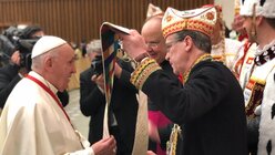 Der Papst empfängt die Karnevals-Stola (Erzbistum Köln)
