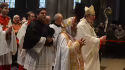 Die beiden Kardin&auml;le Woelki und Baselios Cleemis aus Indien, der sich f&uuml;r ein paar Tage im Erzbistum K&ouml;ln aufh&auml;lt / &copy; Beatrice Tomasetti (DR)