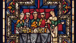 "Die Entw&ouml;hnung des Isaaks" kommt in der Kunstgeschichte nur als Nischenthema vor. Foto: Glasrestaurierungswerkstatt/K&ouml;lner Dombauh&uuml;tte / &copy; Beatrice Tomasetti (DR)