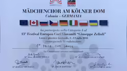 Die Siegerurkunde / © Sperling (Kölner Dommusik)