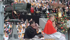 Erste Erfahrungen mit einer Fernseh-Live-Übertragung beim Eucharistischen Kongress. / © Beatrice Tomasetti (DR)