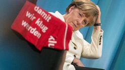 Bundeskanzlerin Merkel auf dem Kirchentag (dpa)