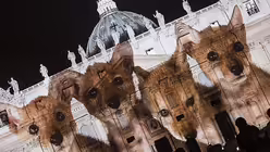 "Fiat Lux" - Lichtshow am Petersdom / &copy; Giuseppe Lami (dpa)