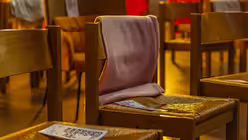 Alles vorbereitet für den Auftritt der Big Band Heavens Gate am 6. August in der Kirche für Köln  (DR)