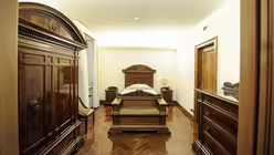 Schlafzimmer von Papst Franziskus im Gästehaus Santa Marta / © Vatican Media/Romano Siciliani (KNA)