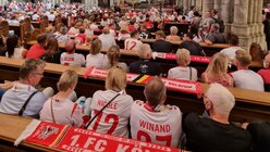 Eindrücke zur Fußballandacht im Kölner Dom / © Johannes Schröer (DR)