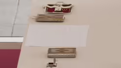 Das Pallium und der Fischerring, Symbole des Papsttums, liegen während der feierlichen Amtseinführung von Papst Leo XIV. vor Beginn der Messe auf einem Tisch / © Stefano Costantino/AP (dpa)