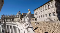 Blick auf den Apostolischen Palast während des Angelus-Gebets / © Vatican Media/Romano Siciliani (KNA)