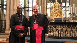 Anlässlich des Weltmissionssonntags war Erzbischof Kivuva Musonde aus Mombasa zu Gast im Erzbistum Köln und traf hier auch seinen ehemaligen Kaplan / © Beatrice Tomasetti (DR)