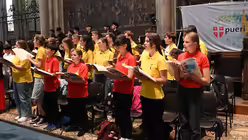 Impressionen vom Mittagsgebet im Rahmen des Prefestivals von PUERI CANTORES 2025 / © Beatrice Tomasetti (DR)