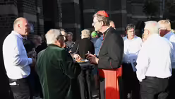 Zeit zum Gespräch mit Kardinal Woelki nach der Eröffnung der Gute-Rats-Oktav / © Beatrice Tomasetti (DR)