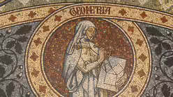 Die Geometrie wird mit einem Zirkel und dem Satz des Pythagoras dargestellt. / © Beatrice Tomasetti (DR)