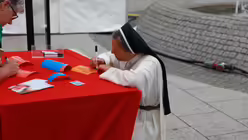 Eindrücke vom Stand von DOMRADIO.DE auf dem Katholikentag 2022 in Stuttgart / © Martin Biallas (DR)