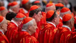 Der deutsche Kardinal Rainer Maria Woelki (M) nimmt an der Messe vor Beginn des Konklave teil. / © Stefano Carofei/IPA via ZUMA Press (dpa)
